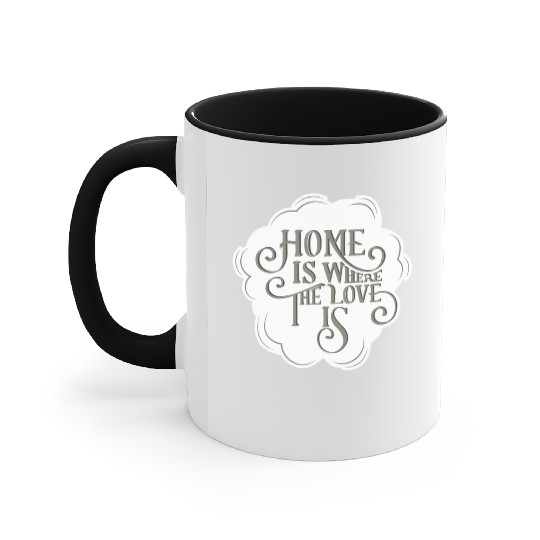 Home is Where the Love Is inspirational quote Accent Mugs