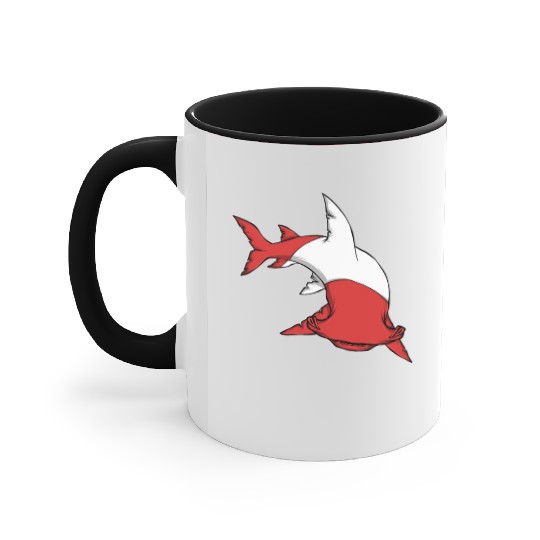Scuba Diver Red White Flag Hammerhead Scuba Diving Accent Mugs
