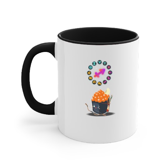 Japanese Sushi Funny Sagittarius Zodiac Sushi Pun Accent Mugs