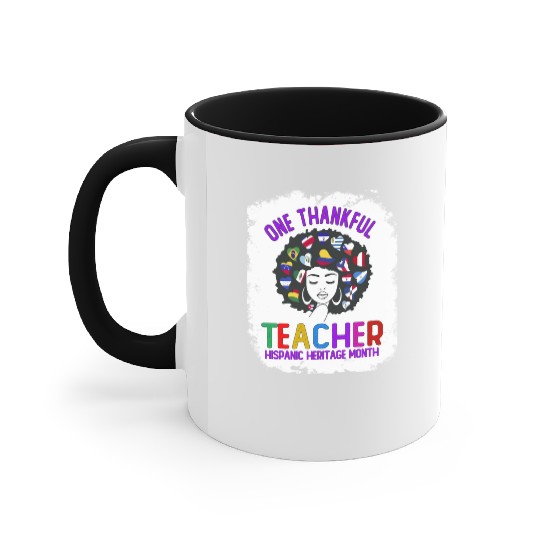 One Thankful Teacher, Hispanic Heritage month Accent Mugs