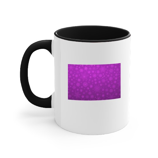 Abstract Purple Snowflakes Pattern Accent Mugs
