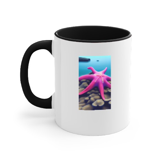 Pink starfish Accent Mugs