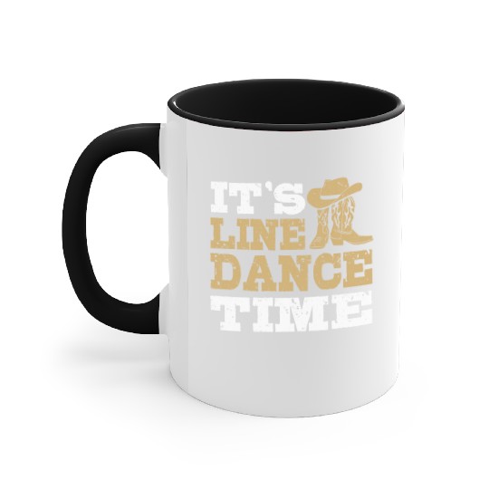It's Line Dance Time Western Line Dancing Lover Accent Mugs