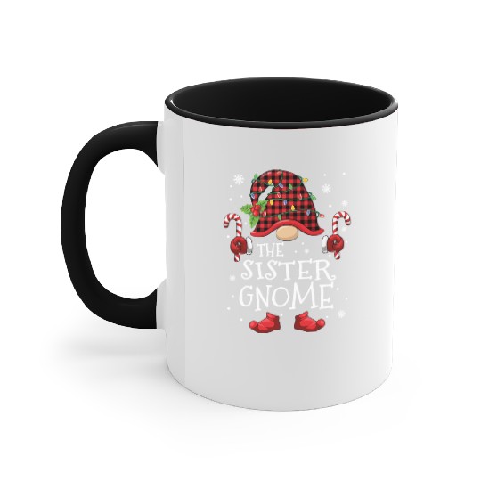 Sister Gnome Buffalo Plaid Christmas Tree Family Accent Mugs