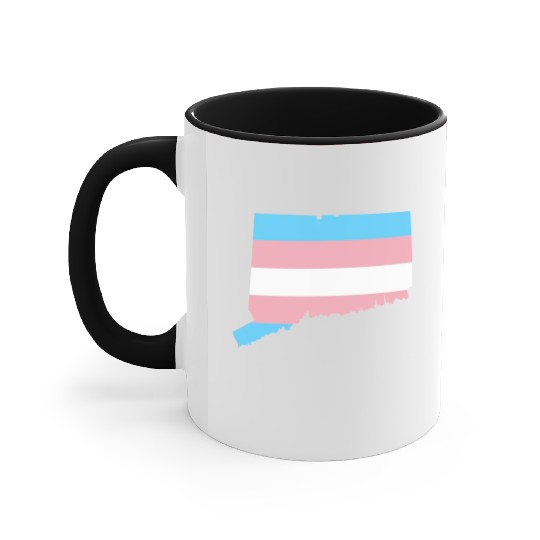 Trans Flag Connecticut LGBT Pride Support Accent Mugs