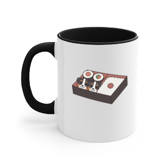 Sushi Bento Box Australian Shepherd Accent Mugs