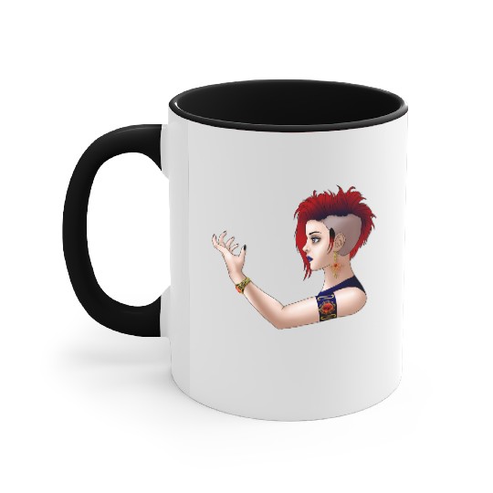 Goth Punk Girl Accent Mugs