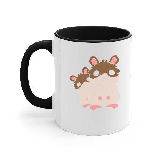 family hamster small child Accent Mugs