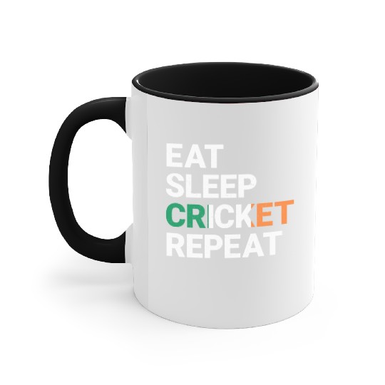 Eat Sleep Cricket Repeat Ireland Flag Sports Gift Accent Mugs