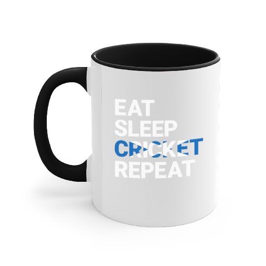 Eat Sleep Cricket Repeat Scotland Flag Sports Gift Accent Mugs