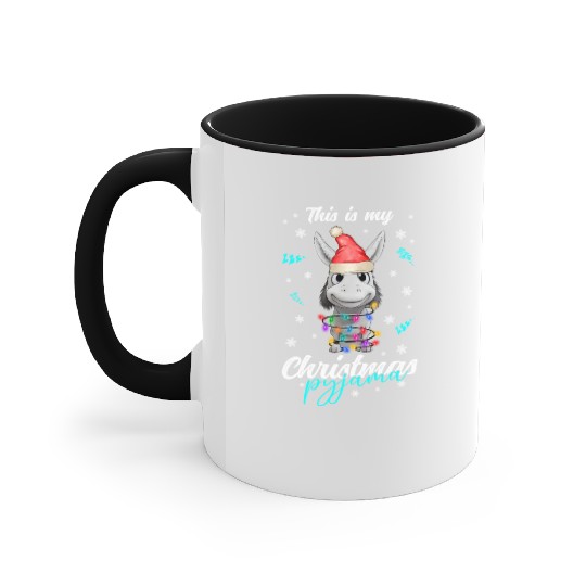 Winter Christmas Pyjama Donkey Accent Mugs