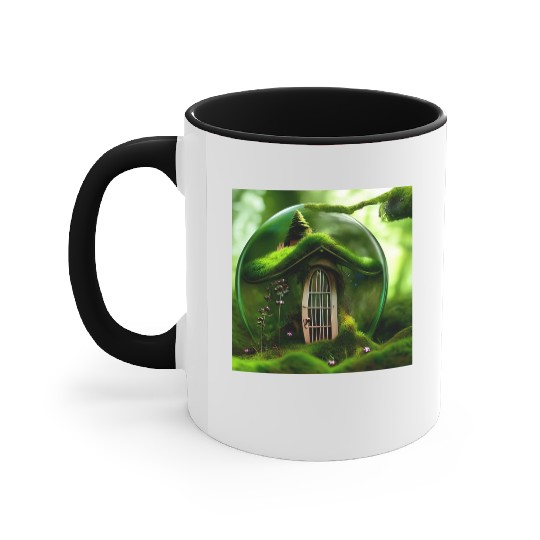 Fairy House in a Glass Orb in a Mossy Forest Accent Mugs