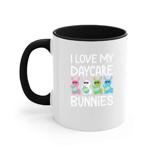 I Love My Daycare Bunnies Cute Teacher Easter Day Accent Mugs