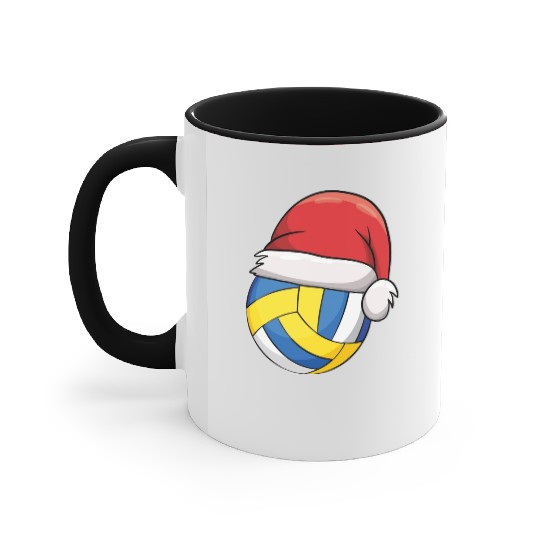 Volleyball Chirstmas Cute Volleyball Xmas Santa Accent Mugs