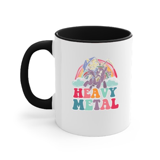 Heavy Grim Unicorn Rainbow Metal Music Lover Rock Accent Mugs