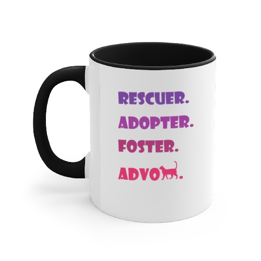 Rescue adopt, foster, advocat street cat volunteer Accent Mugs