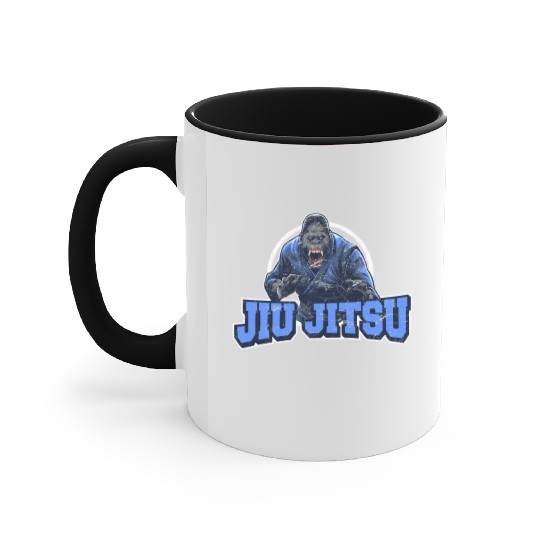 Brazilian Jiu Jitsu Gorilla BJJ Brazilian Jiu-Jits Accent Mugs