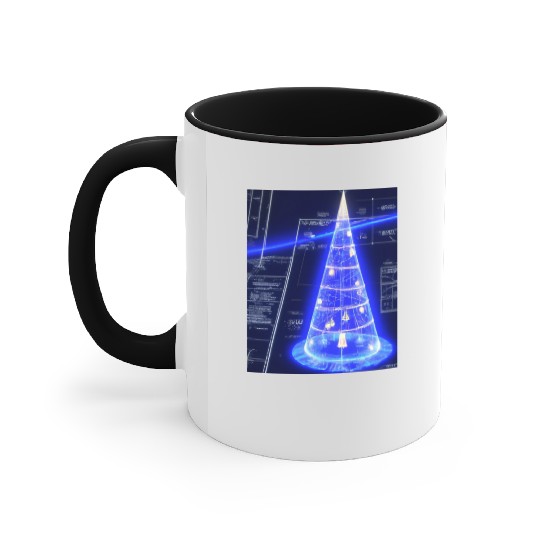 Christmas Blueprint Christmas Tree Blueprint Accent Mugs