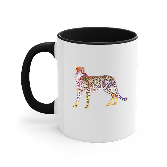 Cheetah Mother with Cubs Motif Predator Cat Animal Accent Mugs