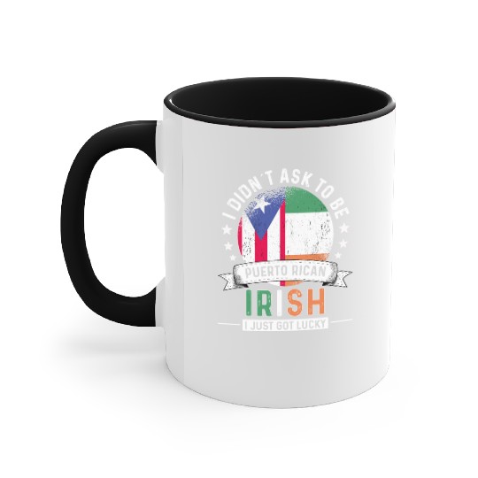 Puerto Rico Flag Ireland Grown Got Lucky Accent Mugs