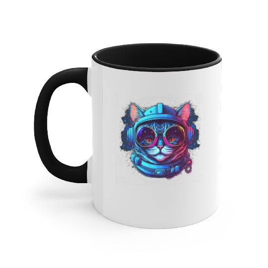 Space Cat Accent Mugs