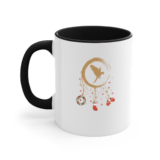 Winter dreamcatcher Christmas Parrot Accent Mugs