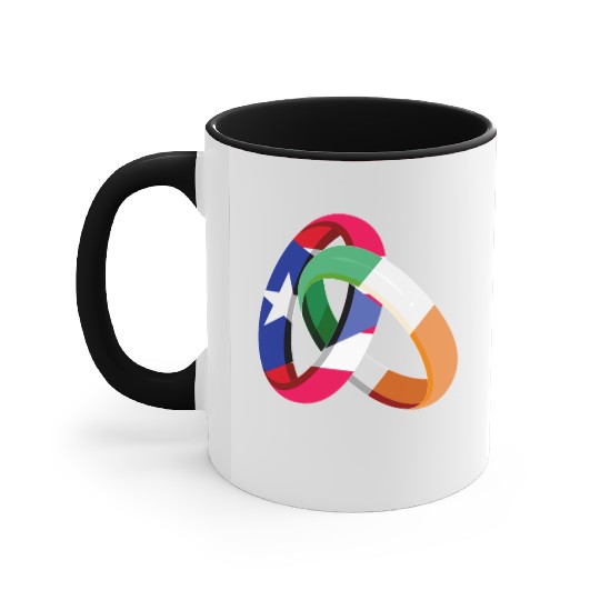 Puerto Rico Flag Ireland Ring Marriage Wedding Accent Mugs