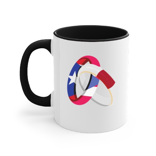 Puerto Rico Flag Japan Grown Ring Marriage Wedding Accent Mugs