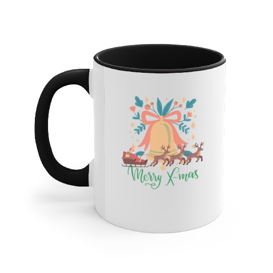 Jingle Bells Merry Christmas Accent Mugs