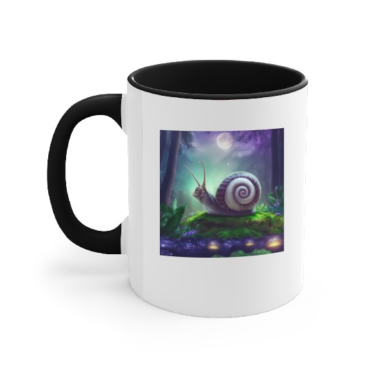 Spiral Moongazing Snail Ombre Aqua Lavender sky Accent Mugs