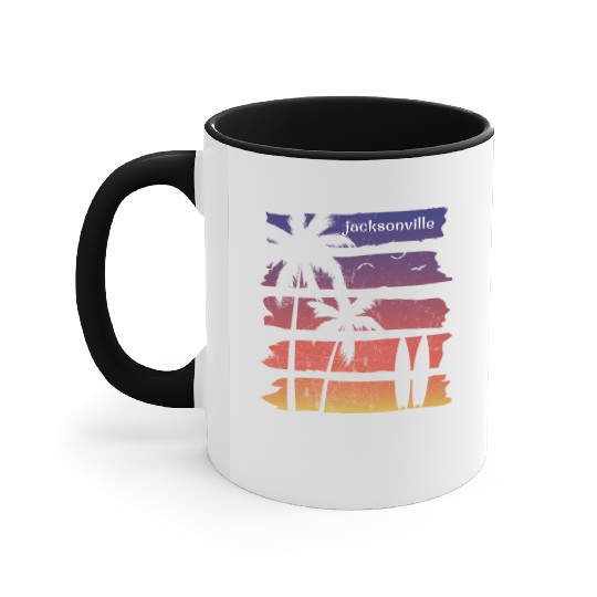 Cool Jacksonville Florida Surfing Fan Beach Palm Accent Mugs