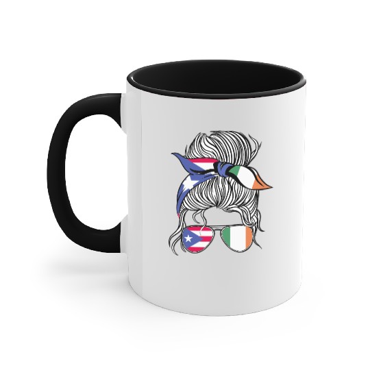 Puerto Rico Flag Ireland Grown Women Girl Country Accent Mugs