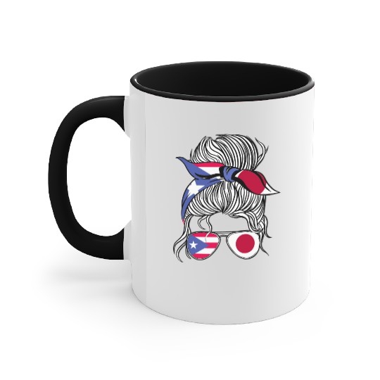 Puerto Rico Flag Japan Grown Women Girl Country Accent Mugs
