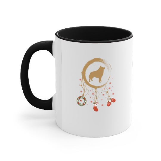 dog dreamcatcher Christmas Schipperke Accent Mugs