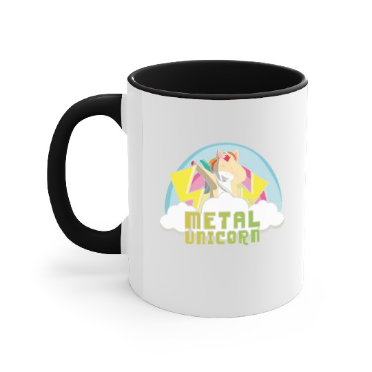 Dabbing Dab Unicorn Rainbow Metal Music Heavy Rock Accent Mugs