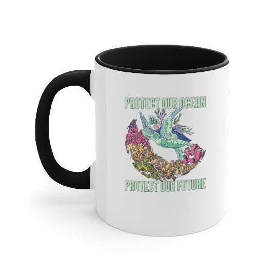 Marine Biology Protect Our Ocean Loves Marine Life Accent Mugs