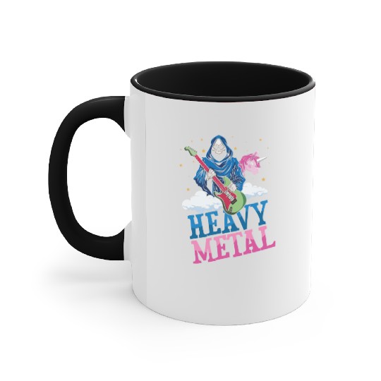 Grim Bone Unicorn Rainbow Metal Music Heavy Rock Accent Mugs