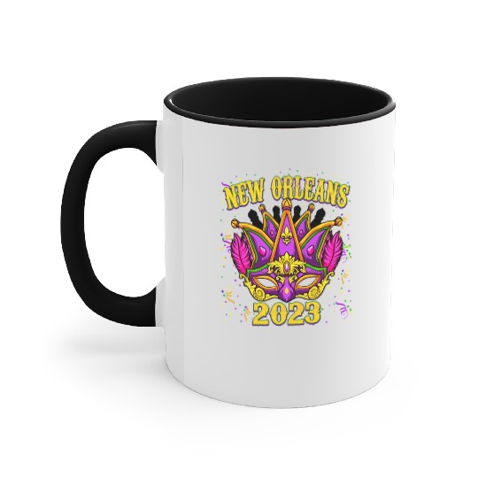 New Orleans 2023 Mardi Gras Festival Accent Mugs