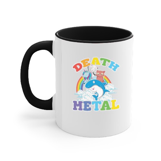 Unicorn Panda Cat Shark Love Metal Music Rock Accent Mugs