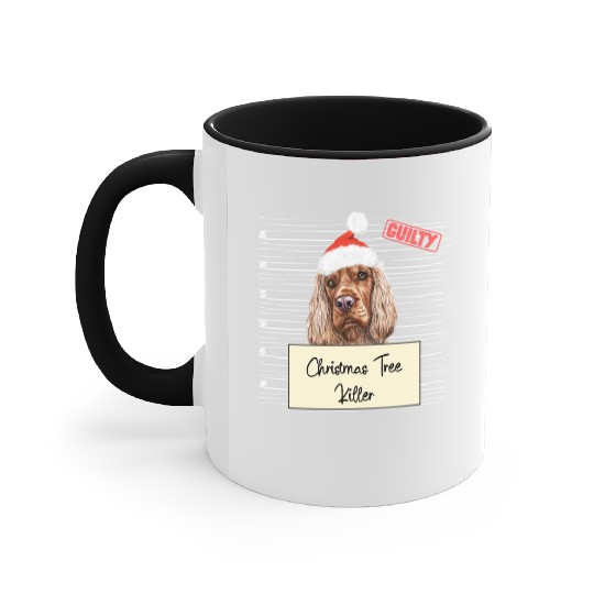 English cocker Spaniel christmas funny prison Accent Mugs