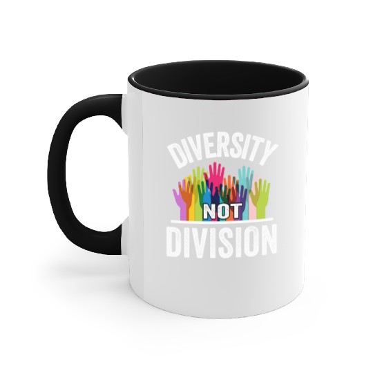Diversity not Division Peace Love Inclusionn Human Accent Mugs