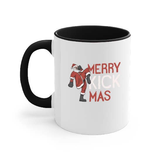 Santa Claus Martial Arts Merry Kickmas Martial Accent Mugs