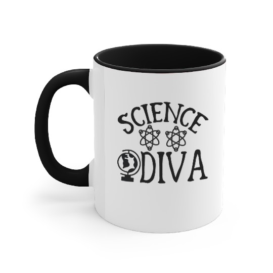 Science Diva Geek Nerd Teacher Student Gift Ideas Accent Mugs