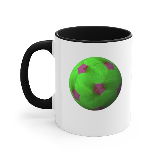 Neon Green 3D with Purple Connected Star Shapes Accent Mugs