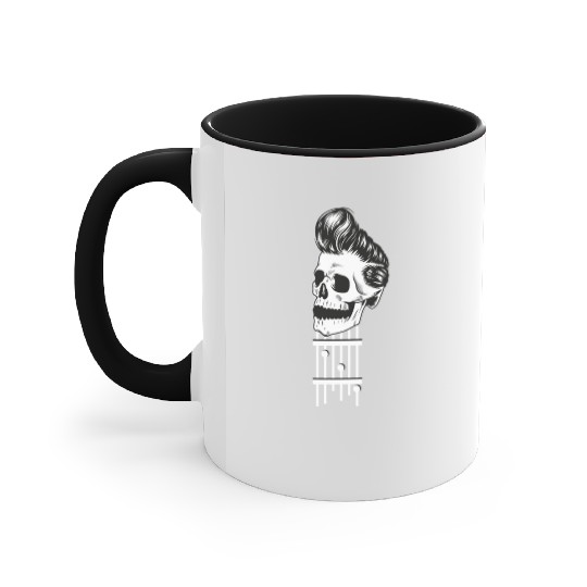 Rock N Roll Skeleton Head -Sweet Rock On Guitar Accent Mugs