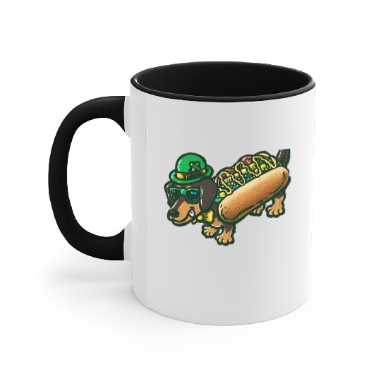 St Patrick's Day Chicago Dog Accent Mugs