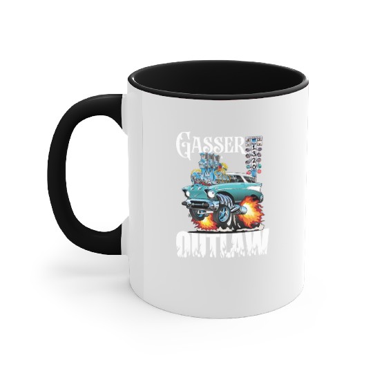 Gasser Outlaw Class Vintage Drag Racing Race Car Accent Mugs