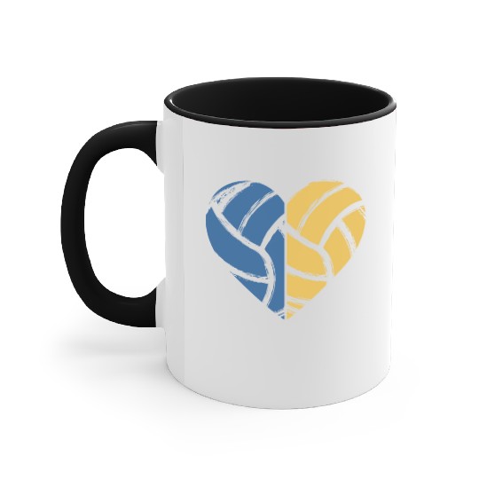 Volleyball Heart Volleyball Lover Gift for Player Accent Mugs