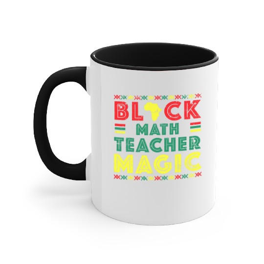 Black Math Teacher Black History Month Afro Accent Mugs