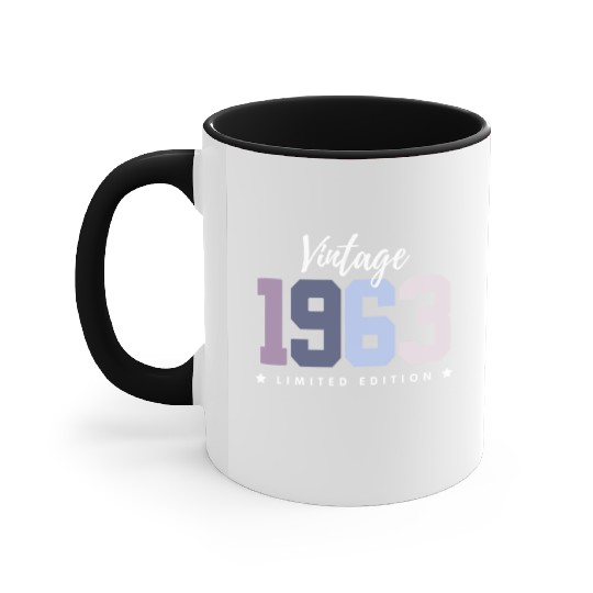 60 Years Vintage 1963 Retro 60th Birthday Accent Mugs